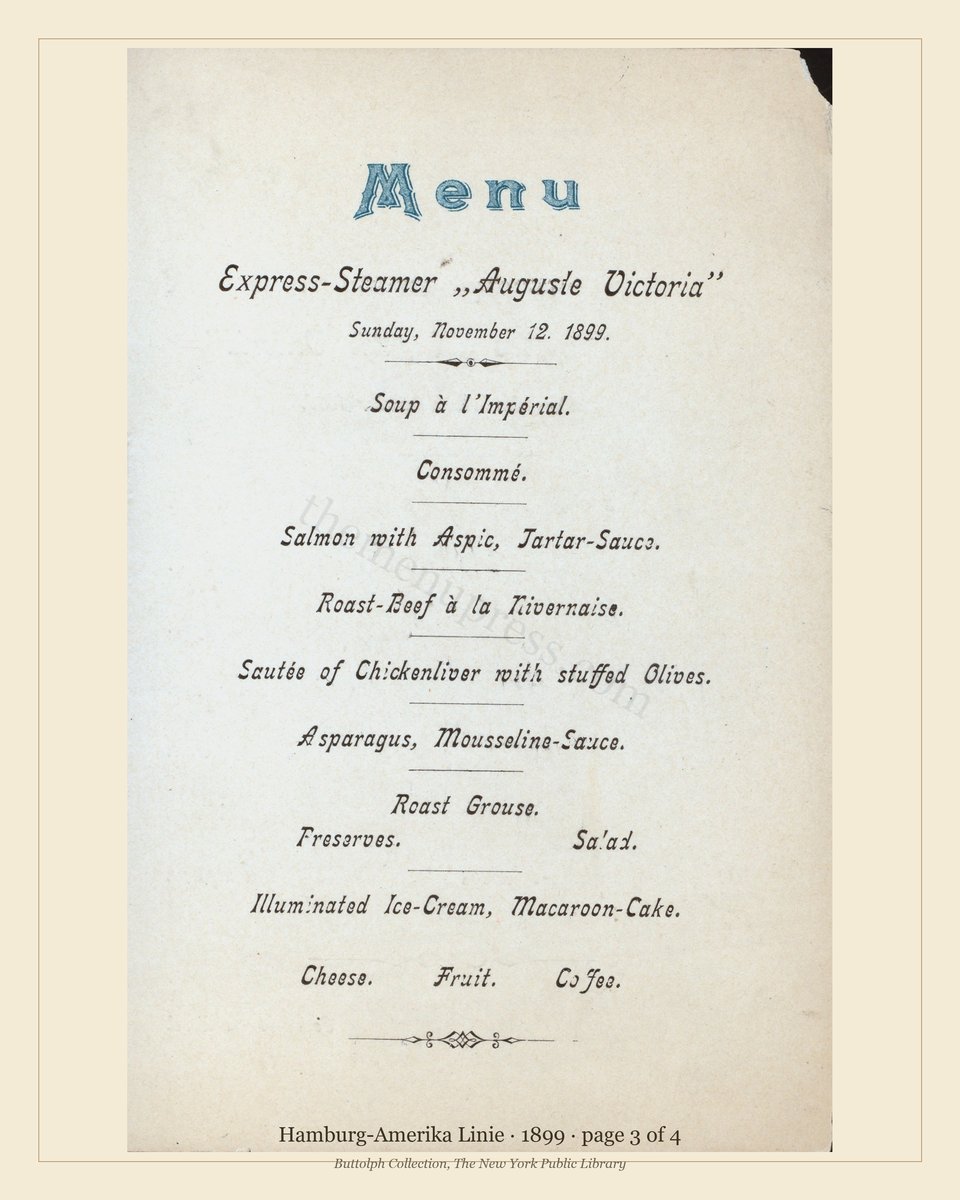Vintage menu — page 3 of 4