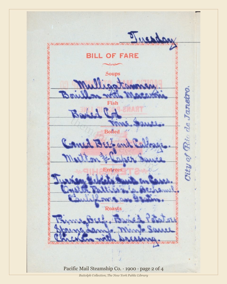 Vintage menu — page 2 of 4