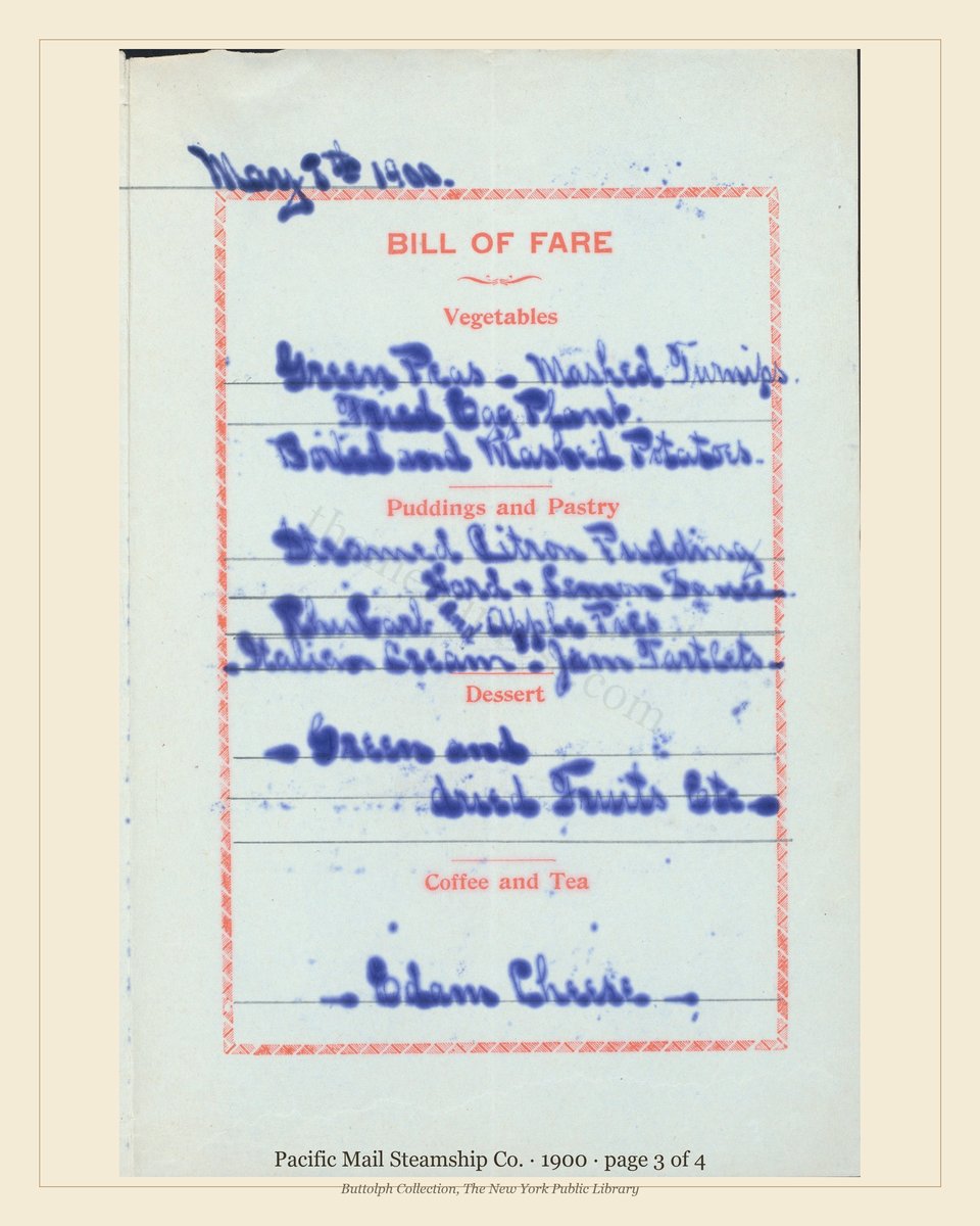 Vintage menu — page 3 of 4