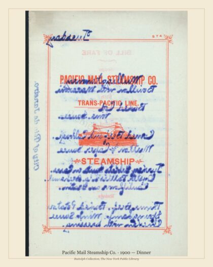 Pacific Mail Steamship Co. · 1900 — Dinner