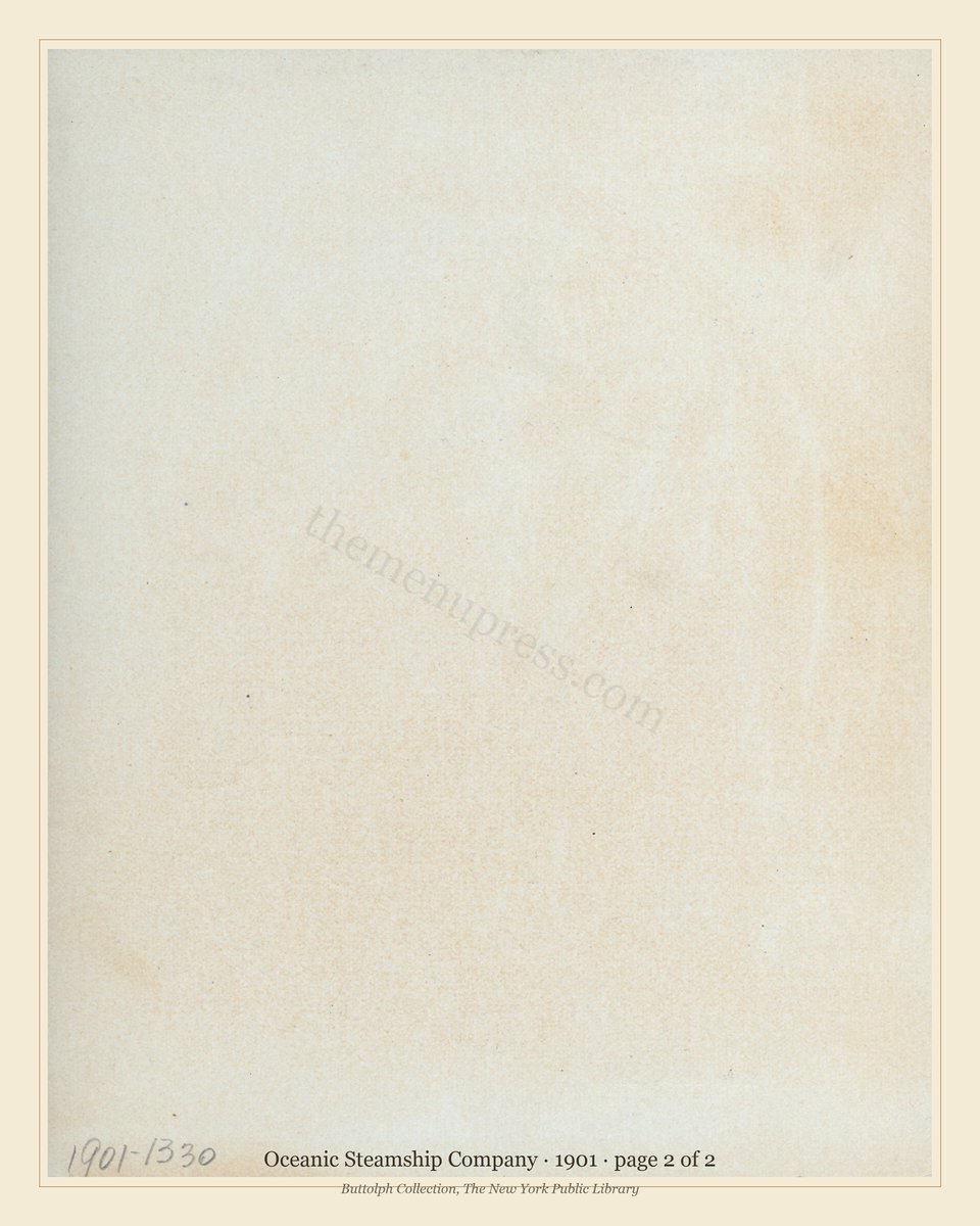 Vintage menu — page 2 of 2
