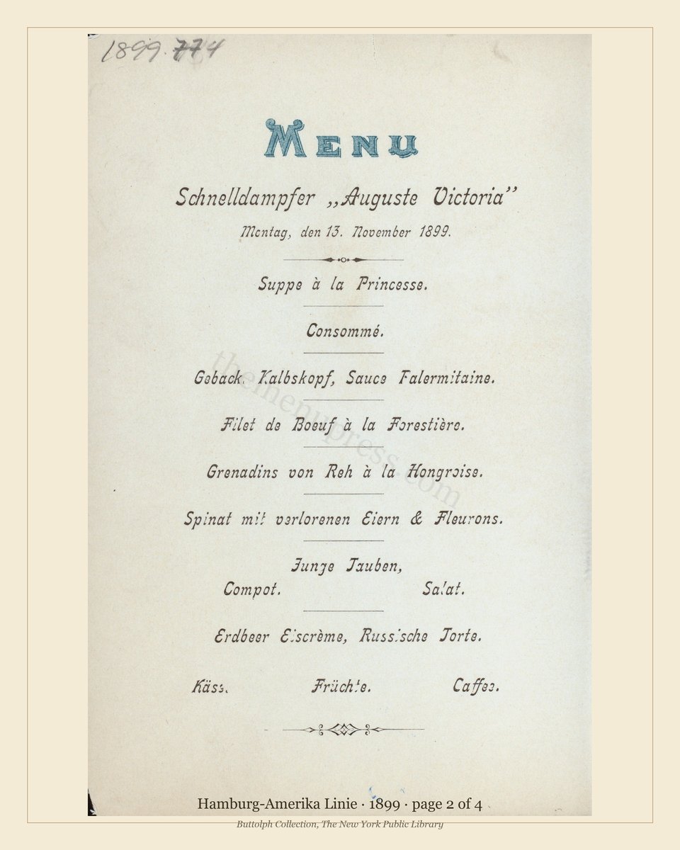 Vintage menu — page 2 of 4