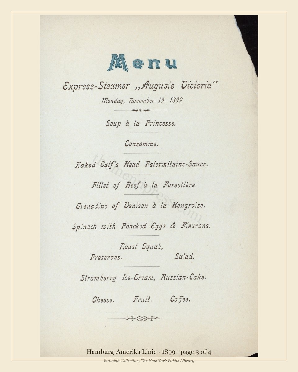 Vintage menu — page 3 of 4