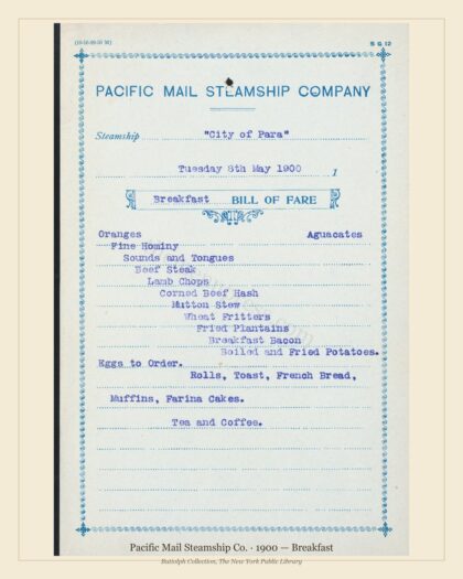 Pacific Mail Steamship Co. · 1900 — Breakfast