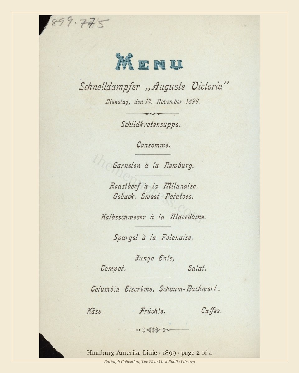Vintage menu — page 2 of 4