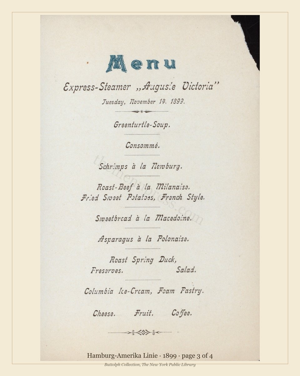Vintage menu — page 3 of 4