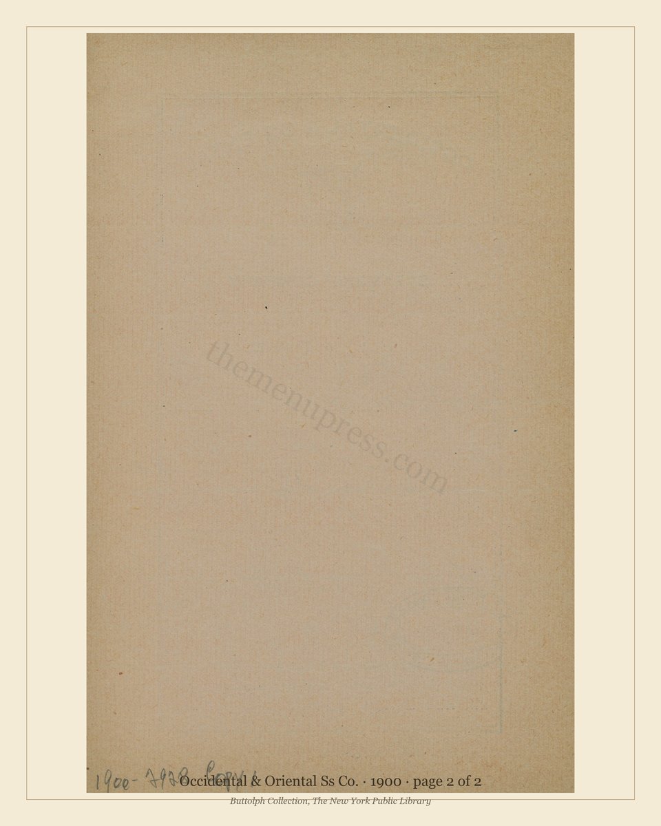 Vintage menu — page 2 of 2