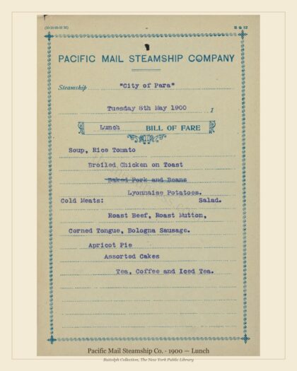 Pacific Mail Steamship Co. · 1900 — Lunch