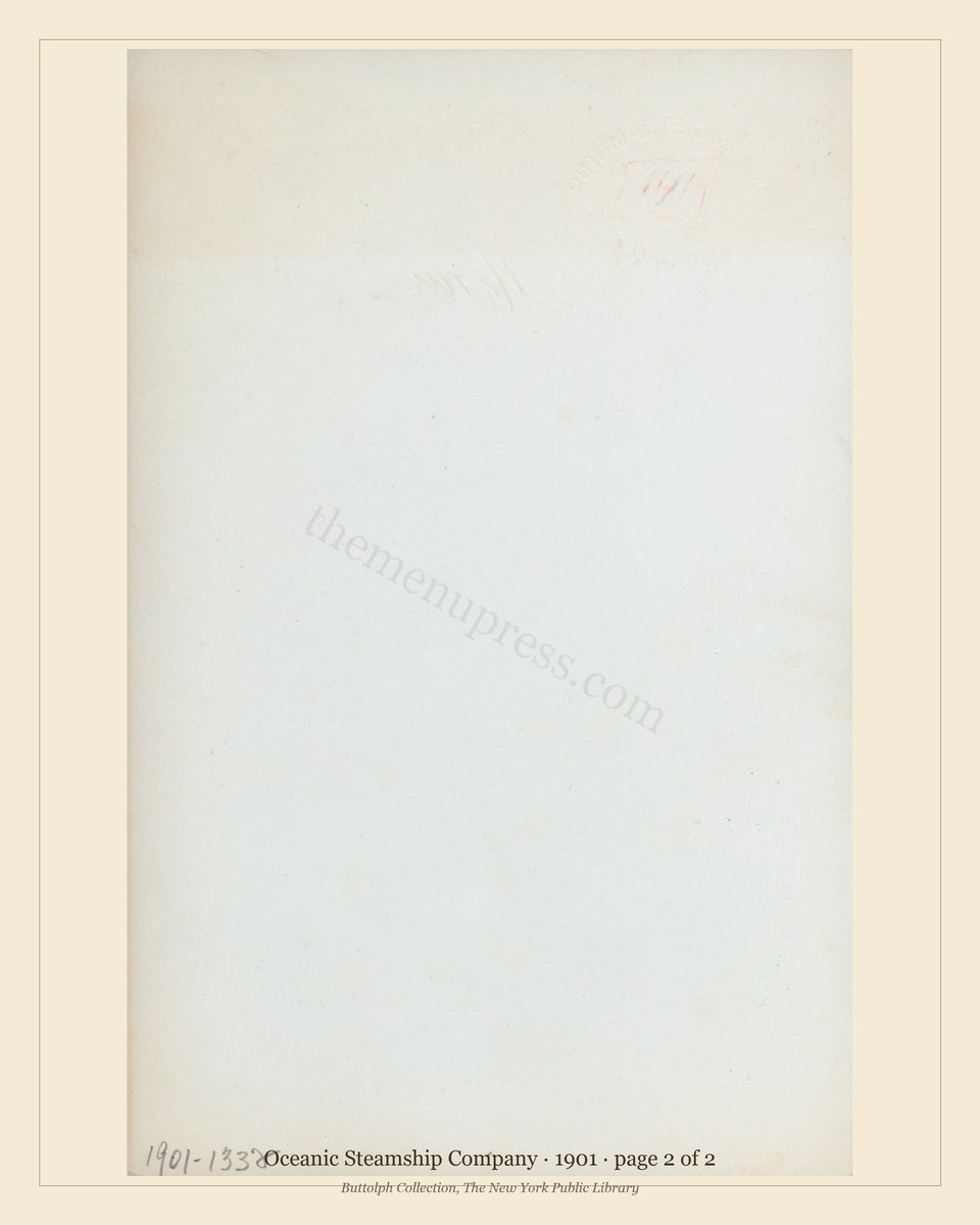 Vintage menu — page 2 of 2