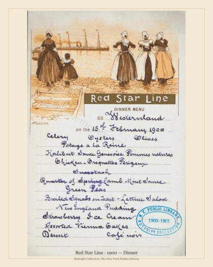 Red Star Line · 1900 — Dinner