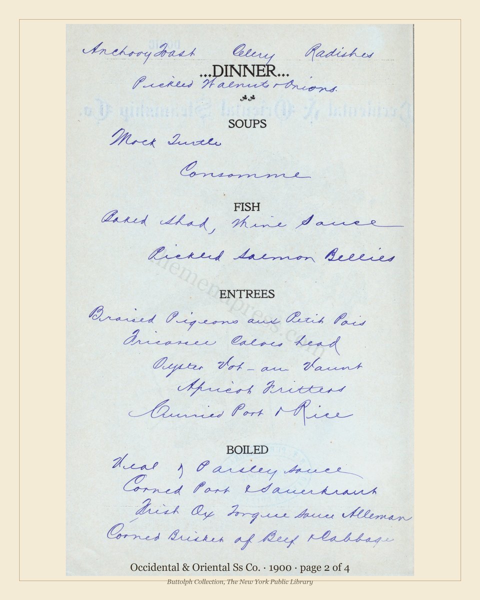 Vintage menu — page 2 of 4