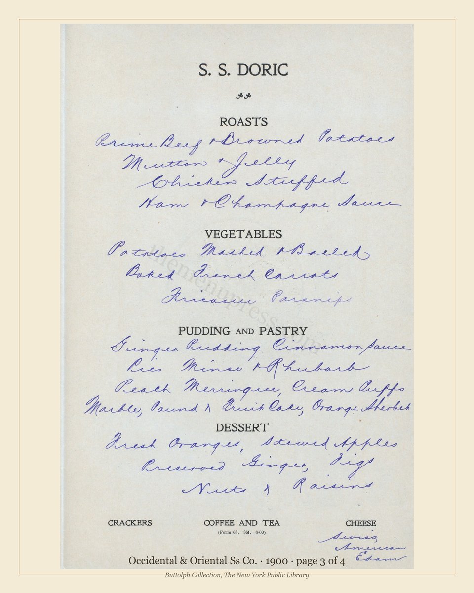 Vintage menu — page 3 of 4