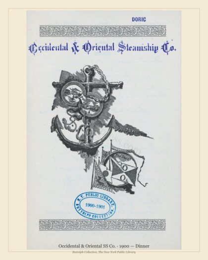 Occidental & Oriental SS Co. · 1900 — Dinner