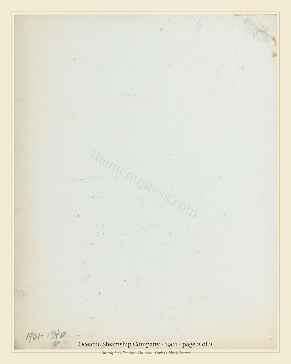 Vintage menu — page 2 of 2