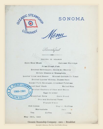 Oceanic Steamship Company · 1901 — Breakfast