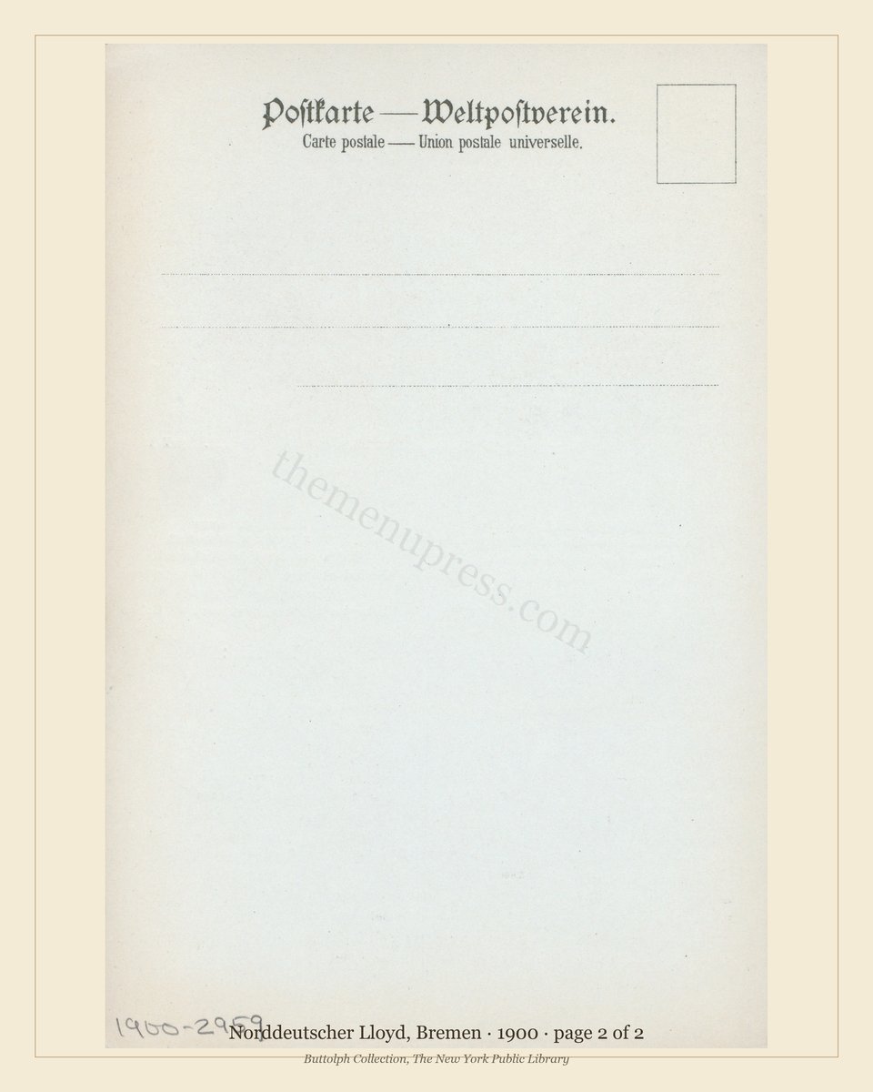 Vintage menu — page 2 of 2