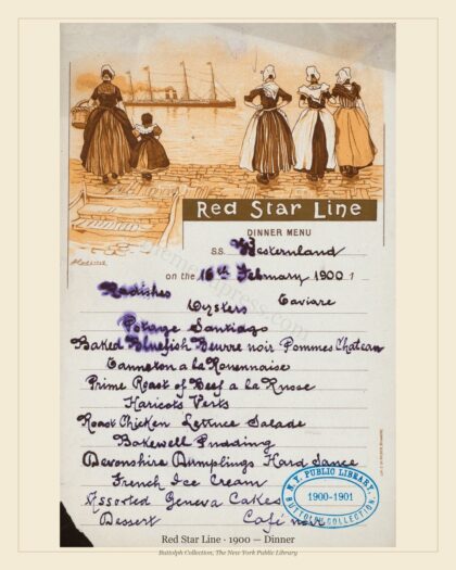 Red Star Line · 1900 — Dinner