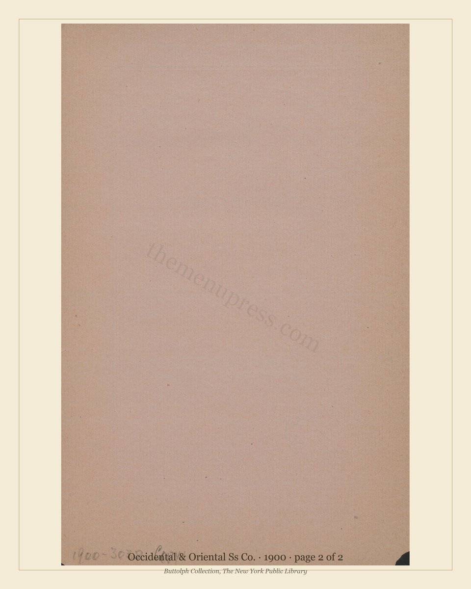 Vintage menu — page 2 of 2