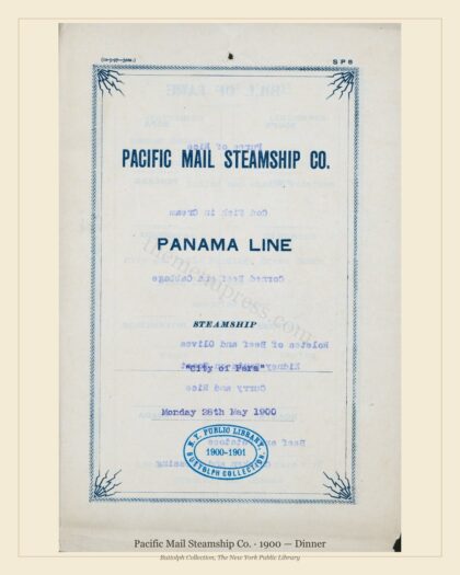 Pacific Mail Steamship Co. · 1900 — Dinner