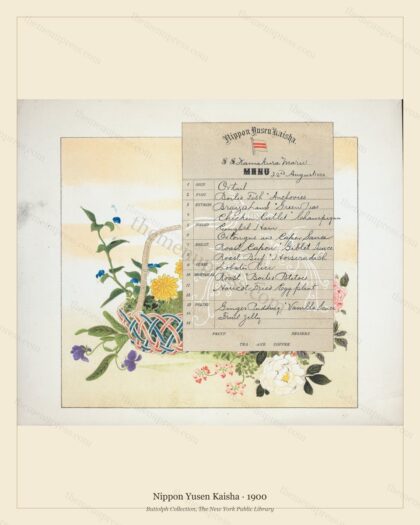 Vintage menu preview — 1900 Vintage Menu Menu — Nippon Yusen Kaisha, Transatlantic Ocean Liner Card (Co