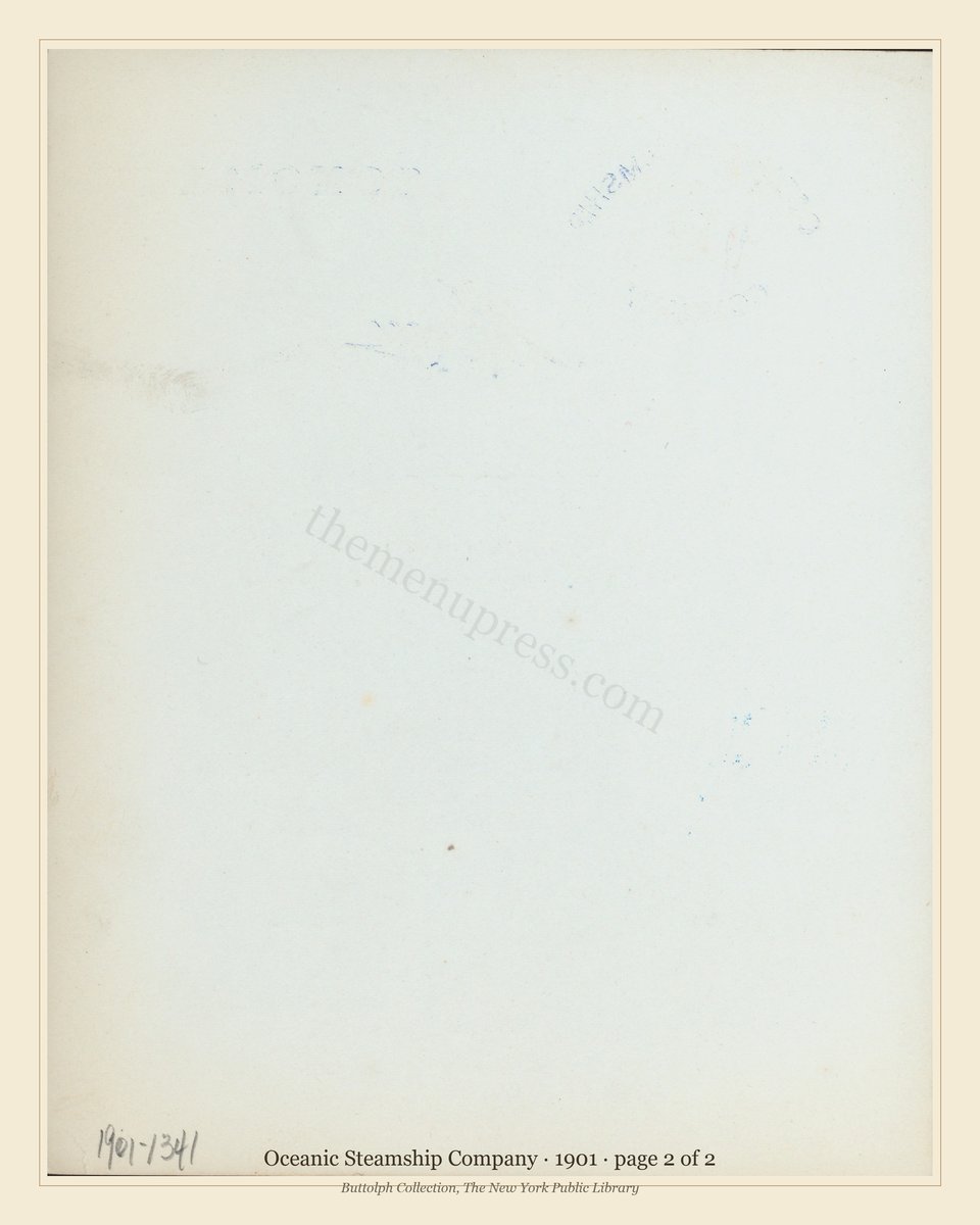 Vintage menu — page 2 of 2
