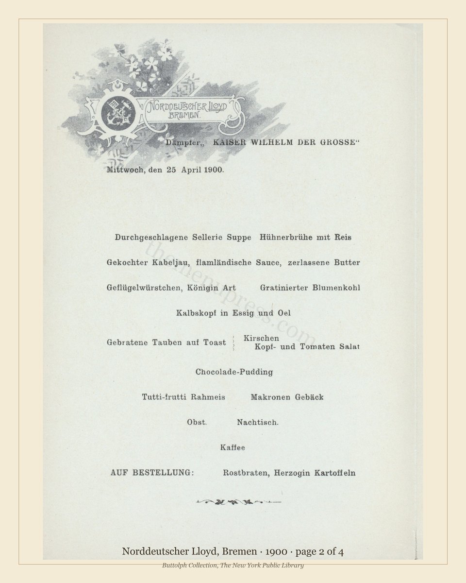 Vintage menu — page 2 of 4