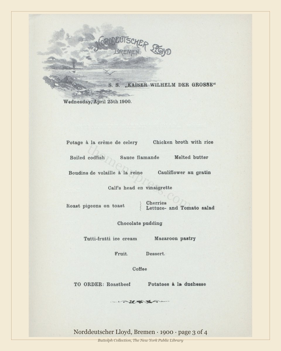 Vintage menu — page 3 of 4