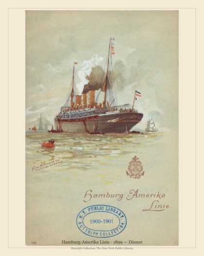 Hamburg-Amerika Linie · 1899 — Dinner