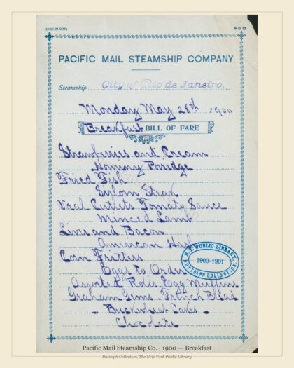 Pacific Mail Steamship Co. · 1900 — Breakfast