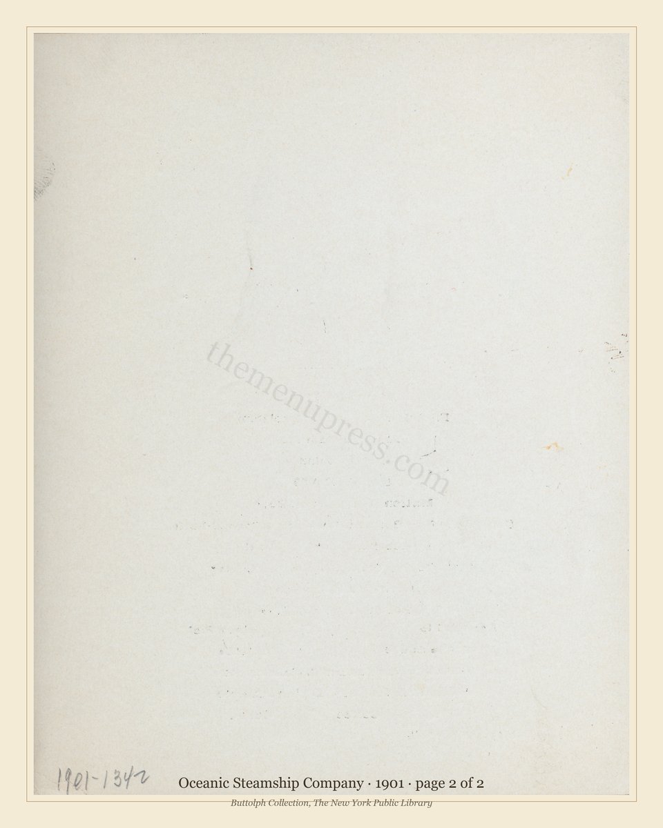 Vintage menu — page 2 of 2