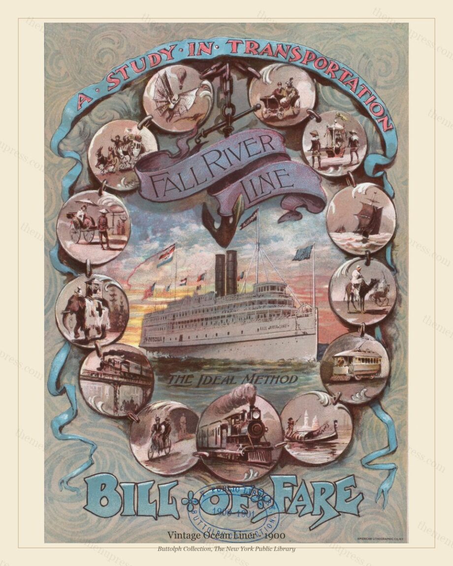 Vintage menu preview — 1900 Vintage Menu Menu — Vintage Ocean Liner, Transatlantic Ocean Liner Card