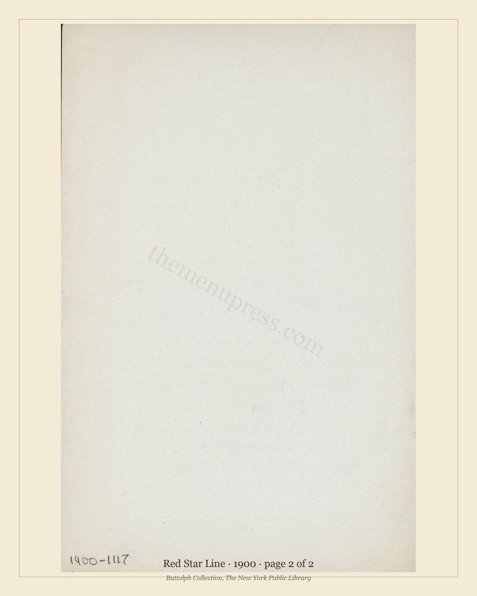 Vintage menu — page 2 of 2