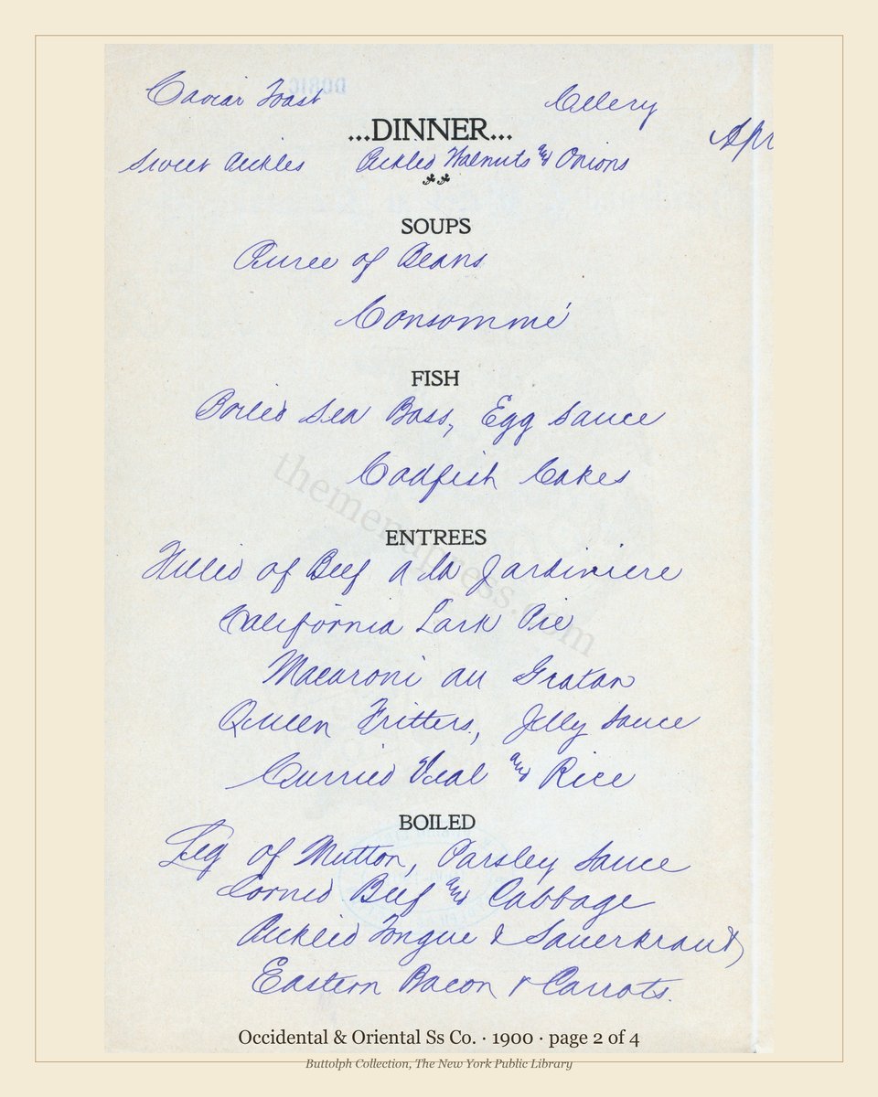 Vintage menu — page 2 of 4