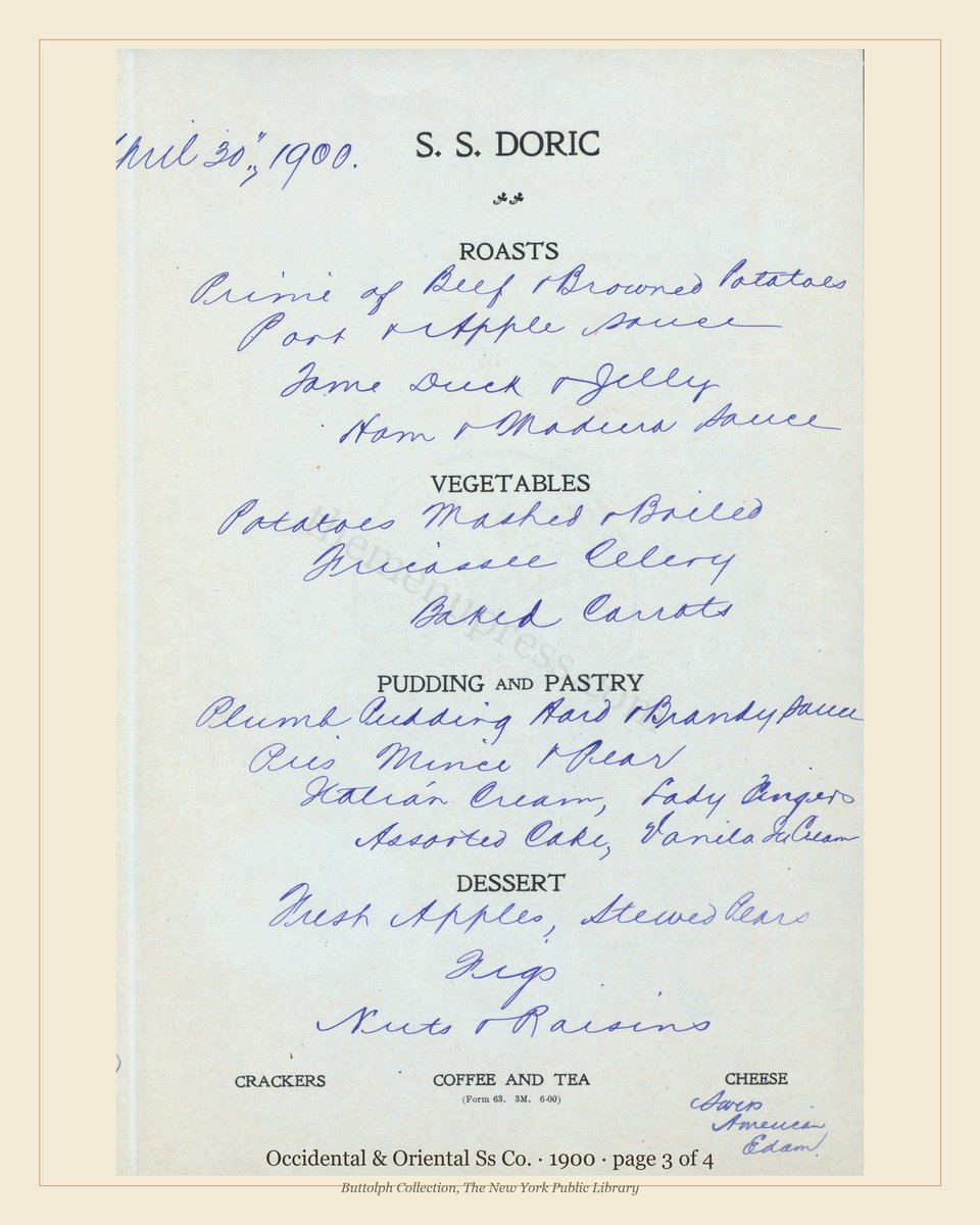 Vintage menu — page 3 of 4