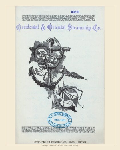 Occidental & Oriental SS Co. · 1900 — Dinner