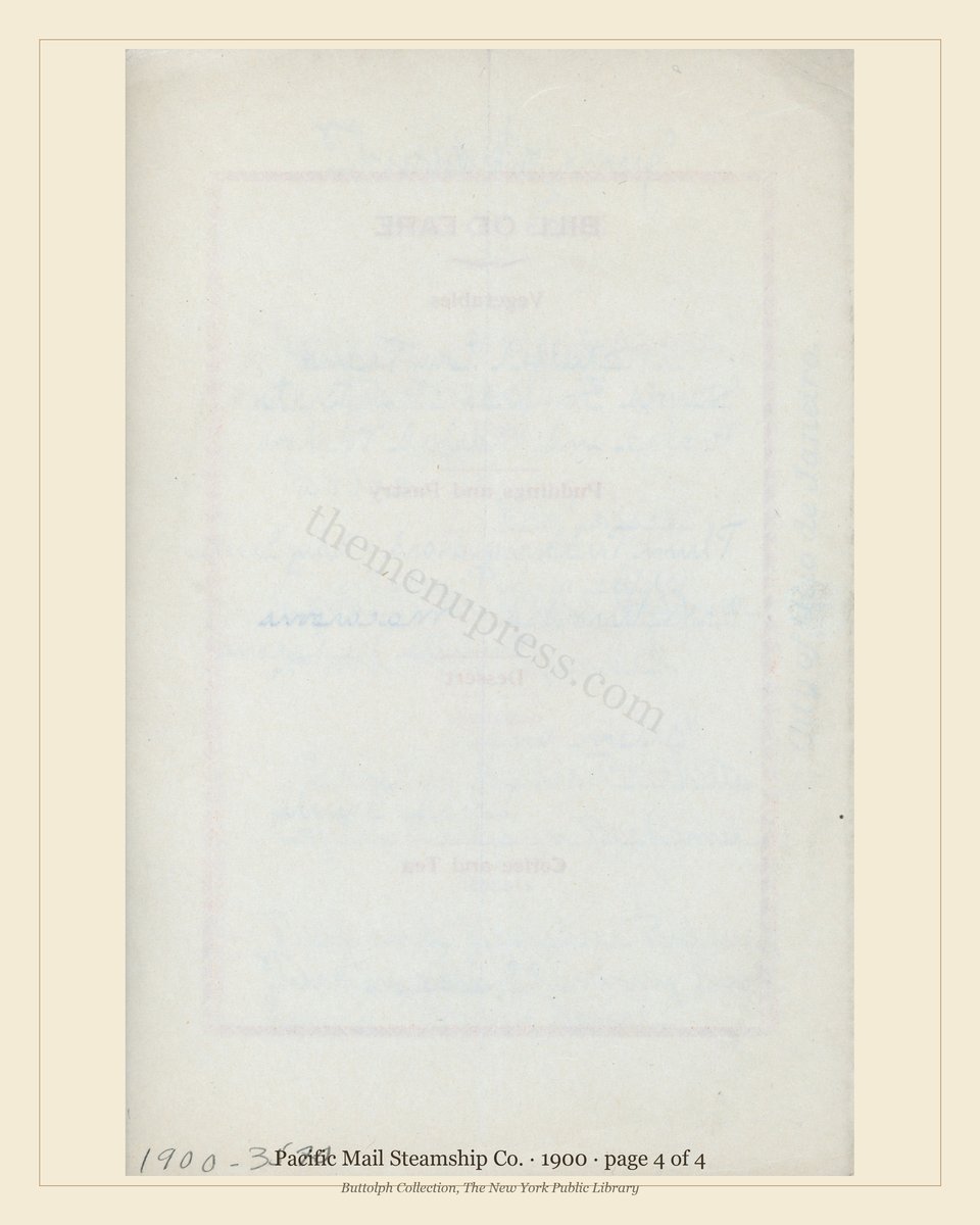 Vintage menu — page 4 of 4