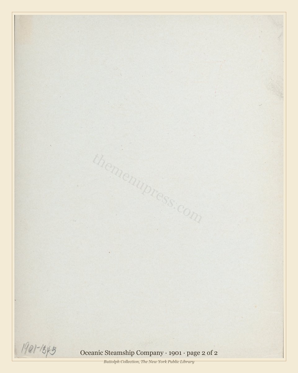 Vintage menu — page 2 of 2