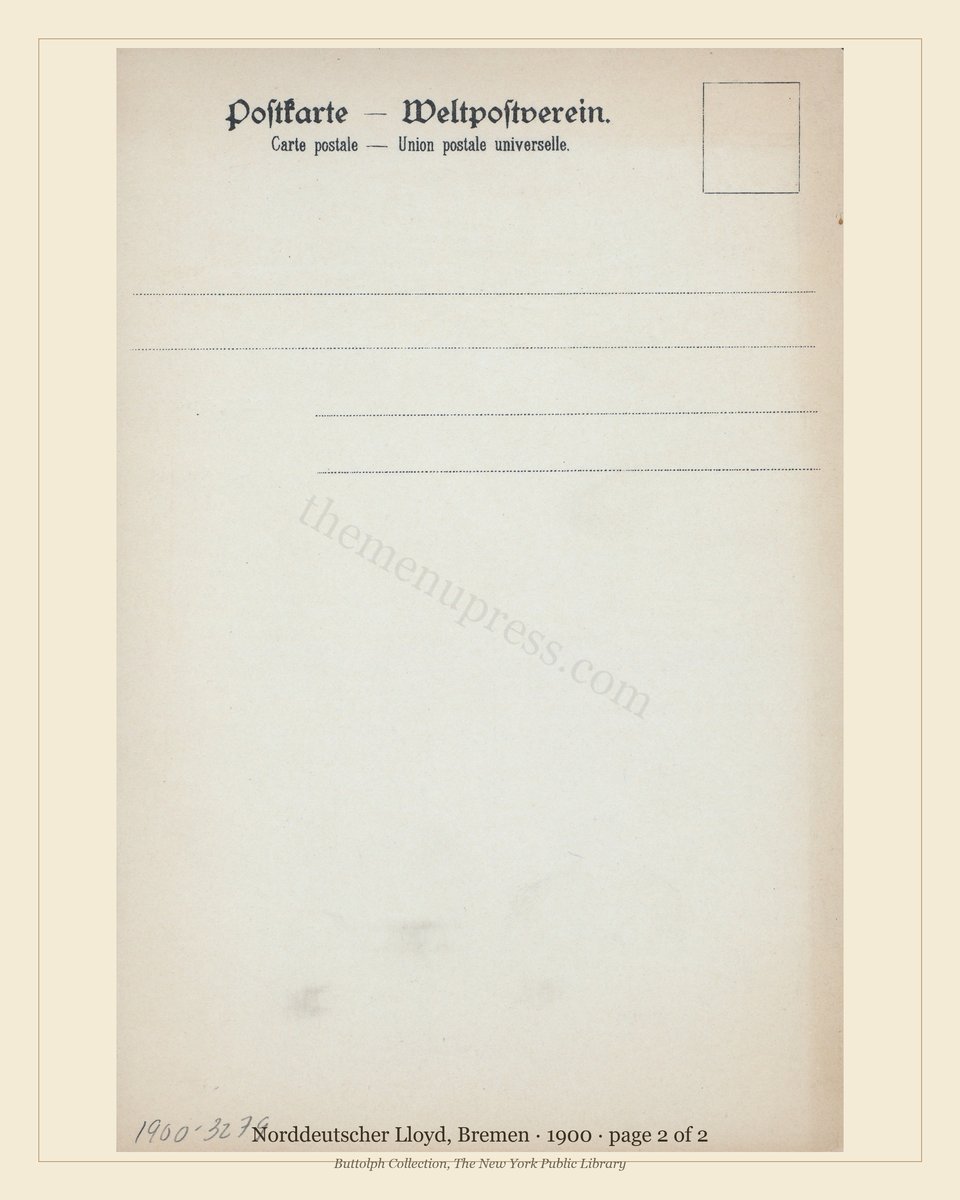 Vintage menu — page 2 of 2