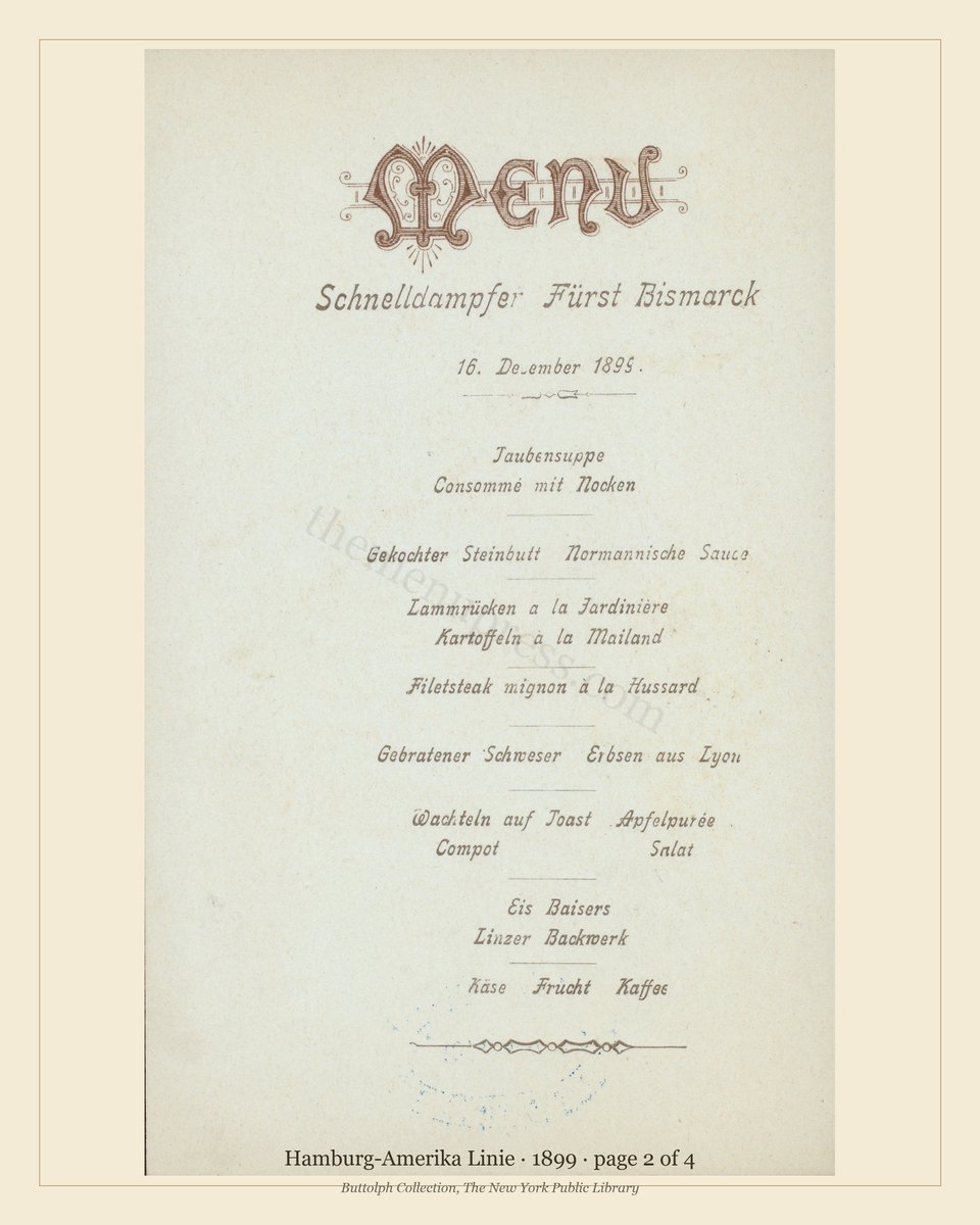 Vintage menu — page 2 of 3