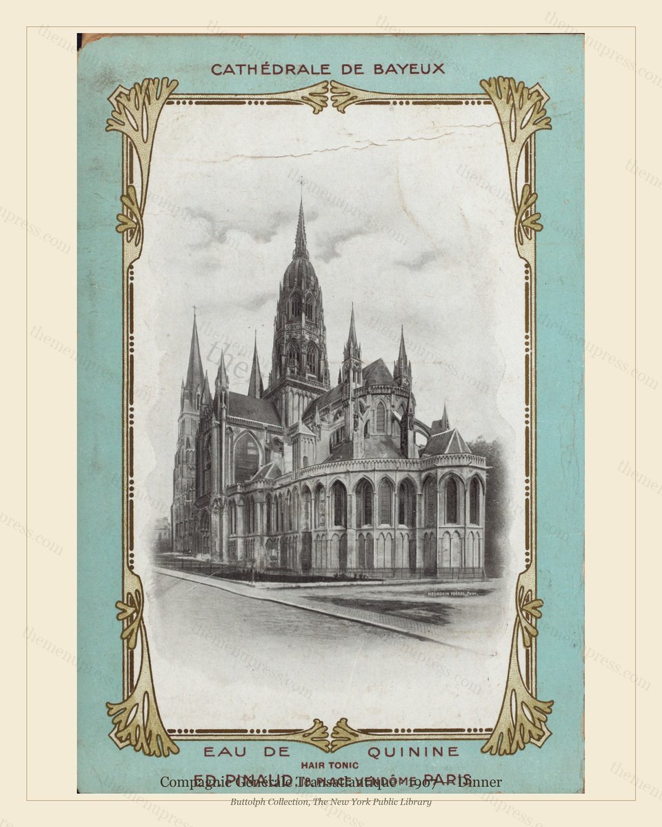 Vintage menu preview — 1907 Vintage Dinner Menu — Compagnie Générale Transatlantique, Transatlantic Oce