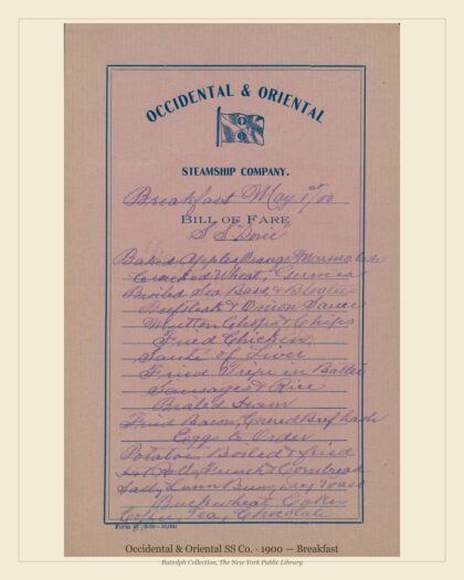 Occidental & Oriental SS Co. · 1900 — Breakfast