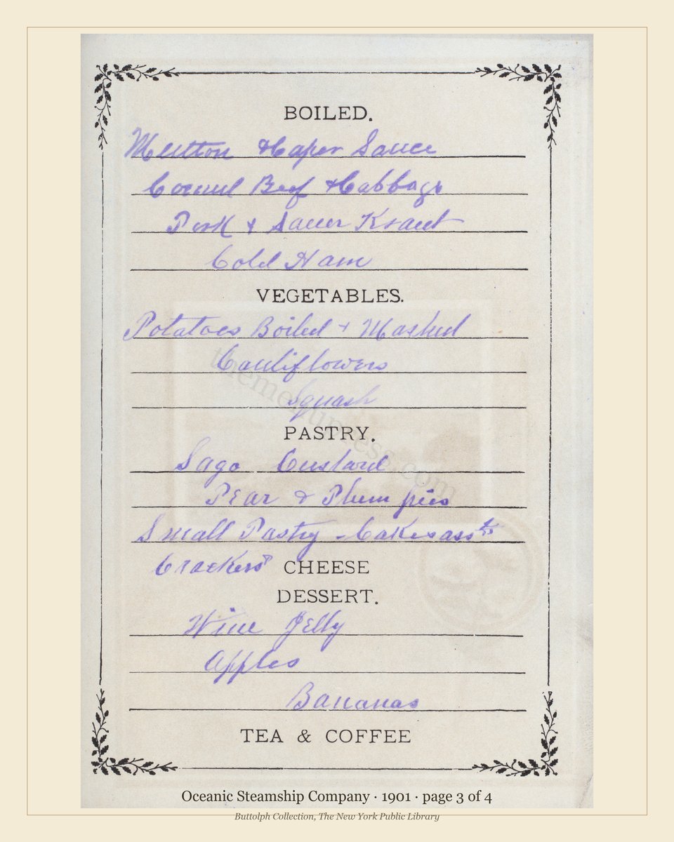 Vintage menu — page 3 of 4