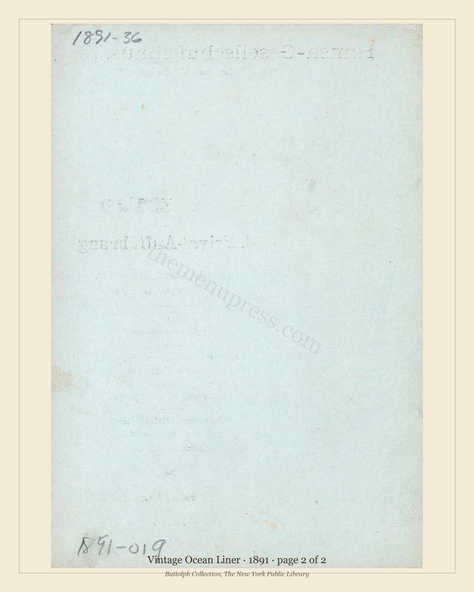 Vintage menu — page 2 of 2