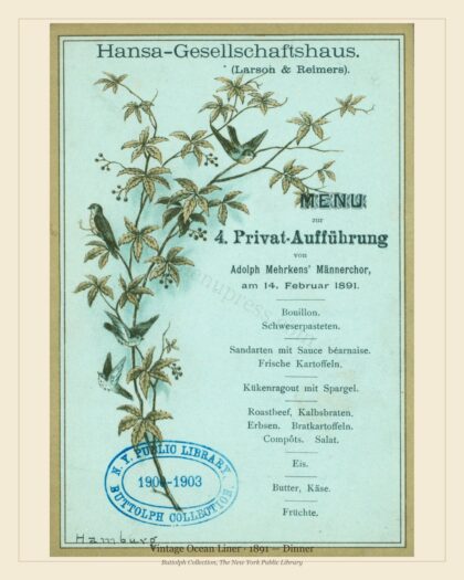 Vintage Ocean Liner · 1891 — Dinner