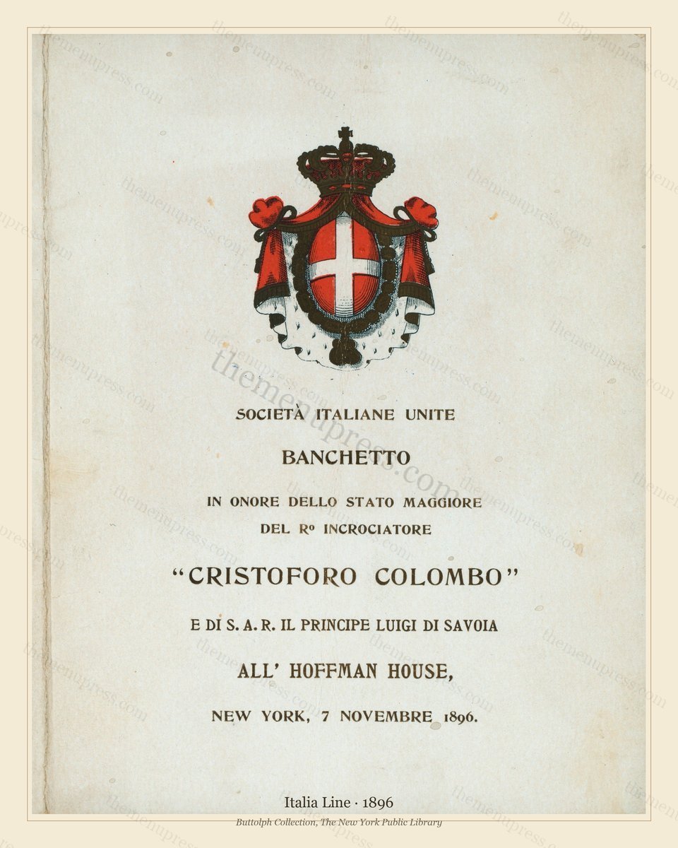 Vintage menu preview — 1896 Vintage Menu Menu — Italia Line, Transatlantic Ocean Liner Card (Complete 4