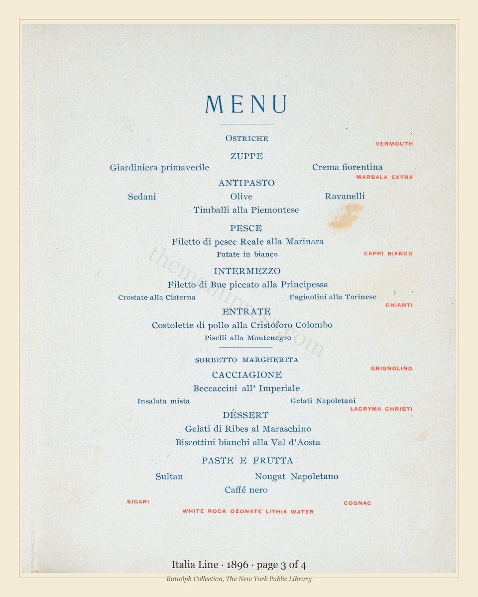 Vintage menu — page 3 of 4