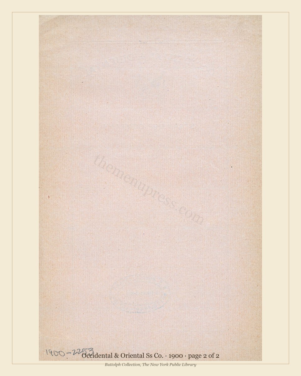 Vintage menu — page 2 of 2