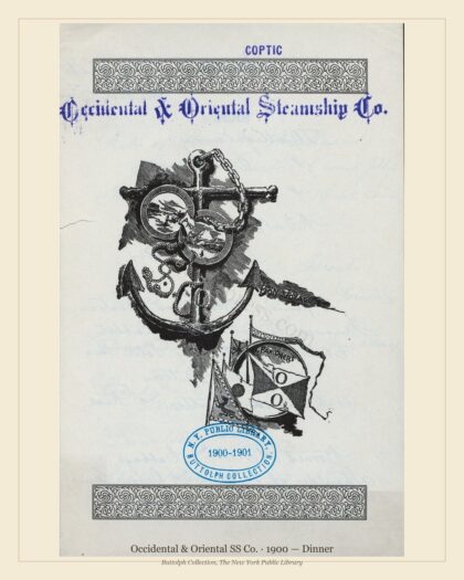 Occidental & Oriental SS Co. · 1900 — Dinner