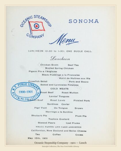 Oceanic Steamship Company · 1901 — Lunch
