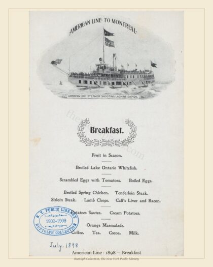 American Line · 1898 — Breakfast
